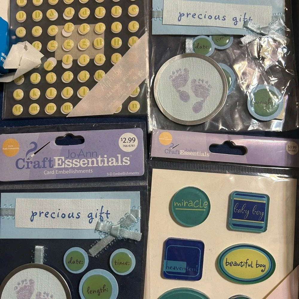 Nursery Baby Boy Scrapbook Kit - Blue and Green